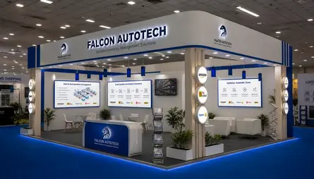 Falcon Autotech exhibition stall by ConceptMakerz, Faridabad